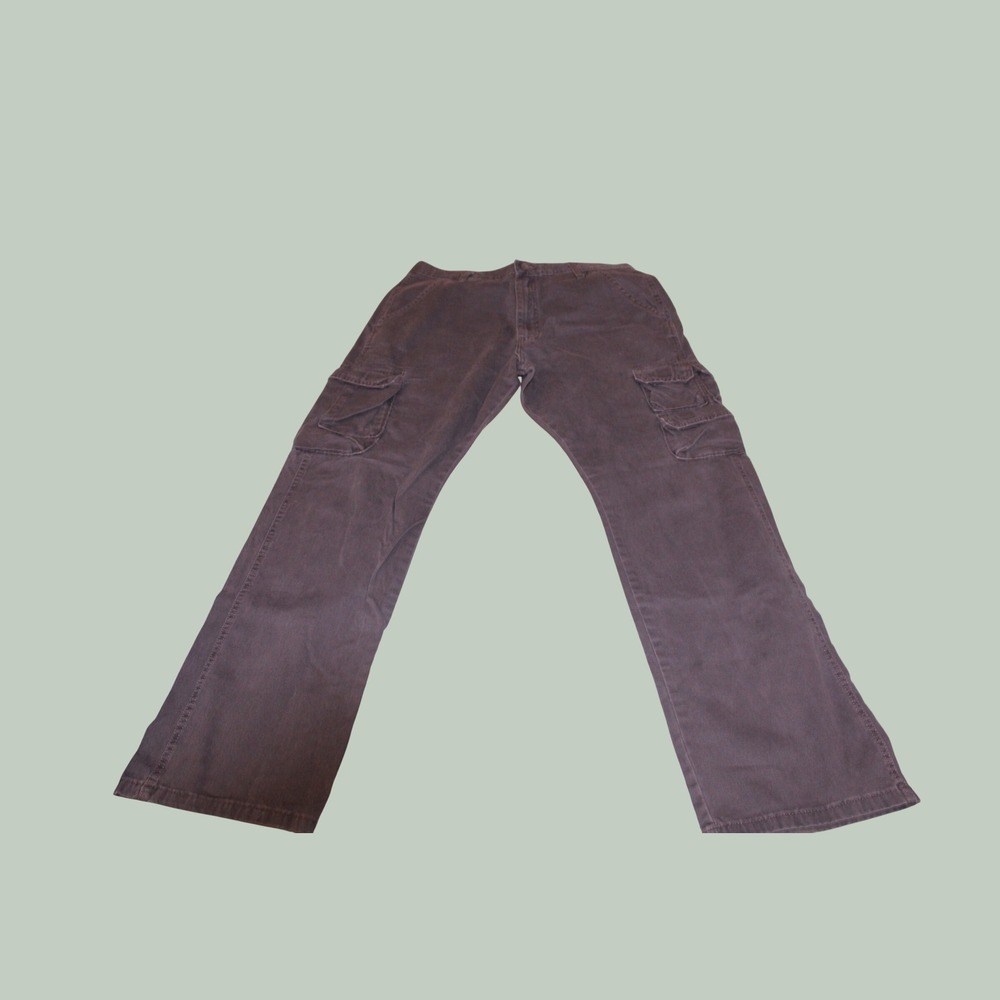 Wrangler Mens Cargo Pants 34x32 Dark Grayโ Cotton Straight Leg Workwear 70BRWAH